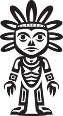 TribalTrek Full Body Cartoon Emblem SavageSoul Tribal Character Logo