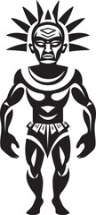 TribalTrek Full Body Cartoon Emblem SavageSoul Tribal Character Logo