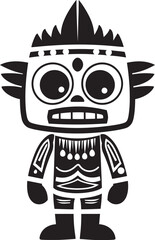 SavageSoul Tribal Character Logo PrimitivePower Vector Cartoon Icon