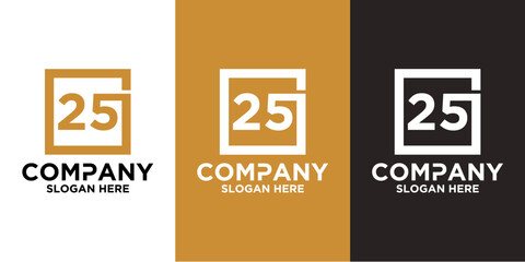 LOGO INITIAL NUMBERS 2 5 SQUARE COMBINATION
