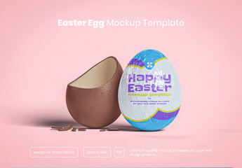 Chocolate Easter Egg Mockup - Powered by Adobe