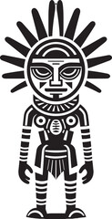 PrimitivePower Vector Cartoon Icon WildWarrior Tribal Vector Symbol
