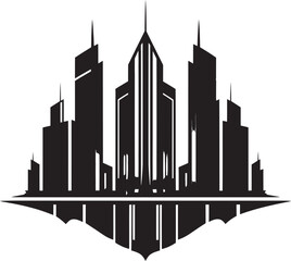 Fototapeta premium FutureScape Modern Building Emblem TechTowers Futuristic Logo Design