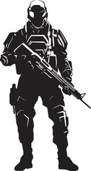 NanoStrike Vector Soldier Logo TechTroop Futuristic Vector Icon
