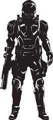 NanoStrike Vector Soldier Logo TechTroop Futuristic Vector Icon