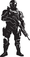 CyberGuardian Futuristic Weapon Emblem NanoStrike Vector Soldier Logo