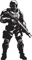 NanoStrike Vector Soldier Logo TechTroop Futuristic Vector Icon