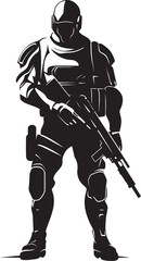 CyberGuardian Futuristic Weapon Emblem NanoStrike Vector Soldier Logo
