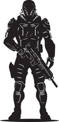 CyberGuardian Futuristic Weapon Emblem NanoStrike Vector Soldier Logo