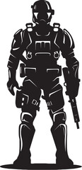 NanoStrike Vector Soldier Logo TechTroop Futuristic Vector Icon