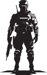 CyberGuardian Futuristic Weapon Emblem NanoStrike Vector Soldier Logo