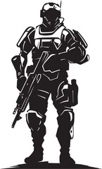Fototapeta na wymiar NanoStrike Vector Soldier Logo TechTroop Futuristic Vector Icon