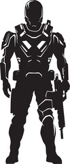 NeoSentry Vector Soldier Emblem QuantumGuard Futuristic Weapon Logo