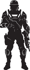 QuantumGuard Futuristic Weapon Logo TechBlade Vector Soldier Icon