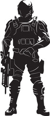 CyberGuard Vector Soldier Logo NanoWarrior Futuristic Vector Icon