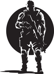 CyberGuard Vector Soldier Logo NanoWarrior Futuristic Vector Icon