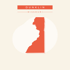 Vector illustration vector of Dunklin map Missouri