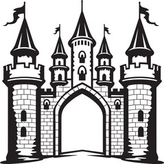FortressArch Vector Gate Logo MedievalEntry Castle Gate Icon