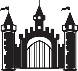 Fototapeta premium FortressArch Vector Gate Logo MedievalEntry Castle Gate Icon