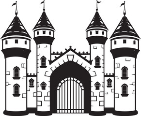 Fototapeta premium MedievalEntry Castle Gate Icon KingdomPortal Castle Gate Symbol