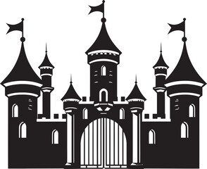 Obraz premium FortressArch Vector Gate Logo MedievalEntry Castle Gate Icon