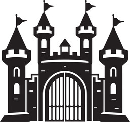 Fototapeta premium MedievalEntry Castle Gate Icon KingdomPortal Castle Gate Symbol