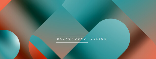 Simple geometric forms - dynamic geometric abstract background. Visual symphony of shapes and lines design for wallpaper, banner, background, landing page, wall art, invitation, prints, posters