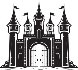 MedievalArchway Gate Vector Icon FortressEntry Castle Gate Symbol