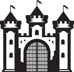 Fototapeta premium FortressEntry Castle Gate Emblem GuardianPortal Vector Castle Logo