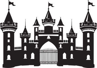 Fototapeta premium GuardianPortal Vector Castle Logo MedievalThreshold Gate Vector Icon