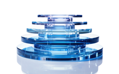 Stack, Build, and Witness the Magic of Transparent Building Discs on a White or Clear Surface PNG Transparent Background
