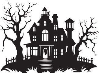 Fototapeta na wymiar Spectral Dwelling House Icon Design Phantom Estate Spooky Symbol