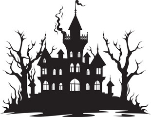 Fototapeta na wymiar EerieEstate House Icon Design PhantomDwelling Spooky Symbol