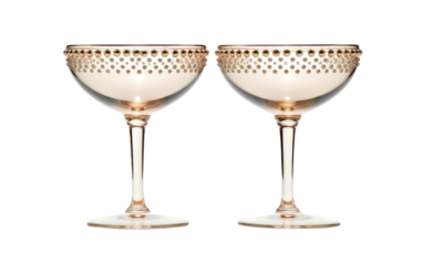 Coupe Glasses for Sophisticated and Stylish Enjoyment on a White or Clear Surface PNG Transparent Background