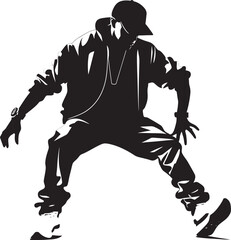 UrbanGlide Vector Dance Logo StreetGroove Iconic Rapper Design