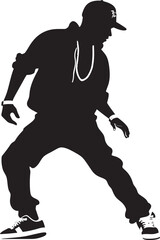 Fototapeta na wymiar UrbanSwag Hip Hop Icon Emblem RapFlow Vector Artist Logo