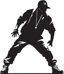 UrbanSwag Hip Hop Icon Emblem RapFlow Vector Artist Logo