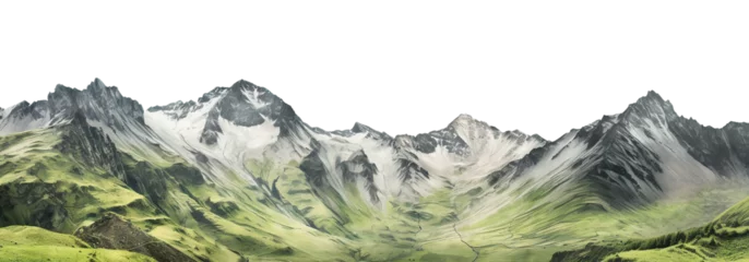 Deurstickers Picturesque landscape with majestic mountain peaks, cut out © Yeti Studio