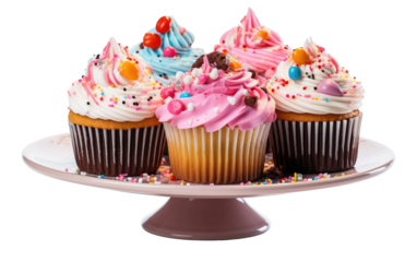 Cup Cake Topper Infusing Whimsy into Your Elegant Celebration Dessert on a White or Clear Surface PNG Transparent Background