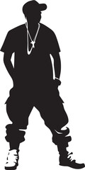 Fototapeta na wymiar RhythmicMoves Hip Hop Man Emblem UrbanGlide Vector Dance Logo