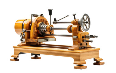 Wood Lathe Machine for Precision Turning and Artistic Wooden Creations on a White or Clear Surface PNG Transparent Background