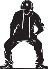 UrbanGlide Vector Dance Logo StreetGroove Iconic Rapper Design