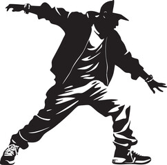 RhythmicMoves Hip Hop Man Emblem UrbanGlide Vector Dance Logo