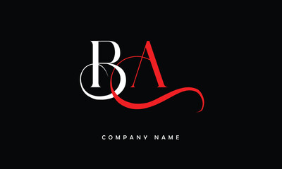 BA, AB, B, A Abstract Letters Logo Monogram