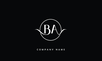 BA, AB, B, A Abstract Letters Logo Monogram