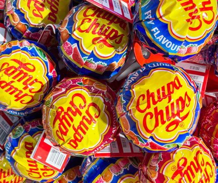 Lollipops Chupa Chups close up background