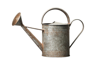 Metal Watering Can, a Time Weathered Marvel for Your Garden Oasis on a White or Clear Surface PNG Transparent Background