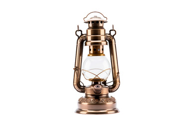 Antique Brass Oil Lantern, Illuminating Spaces with Vintage Radiance and Charm on a White or Clear Surface PNG Transparent Background