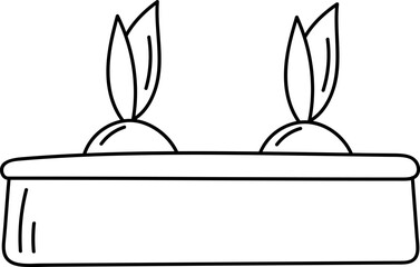 Vegetables Growing In Pot Outline