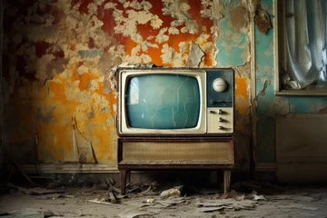 Foto op Plexiglas Vintage television in an old storage room © ORG